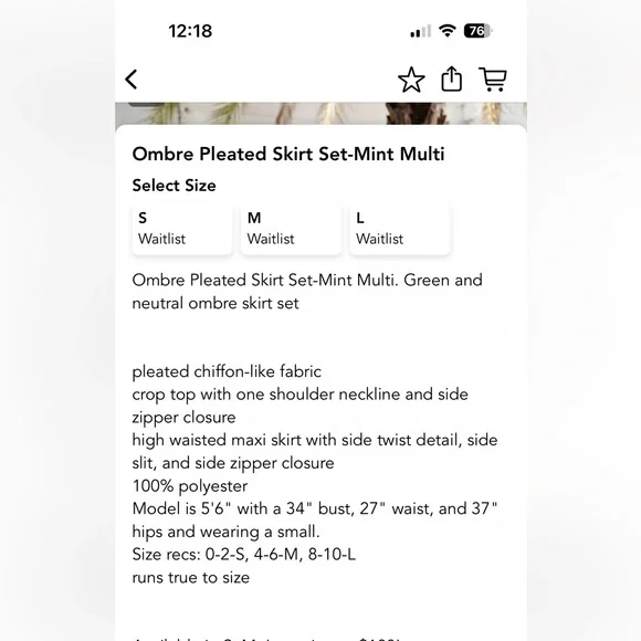 These three boutique ombré pleated skirt set mint NWT - Picture 11 of 11